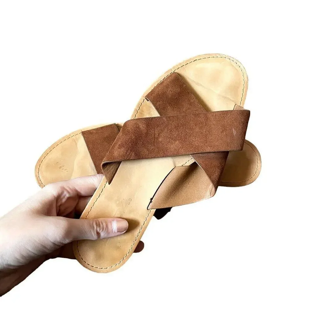 SODA faux leather strap sandals summer‎ beach shoes comfortable slip ons